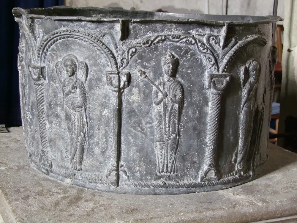 Thirteenth-century font at Lower Halstow, Kent