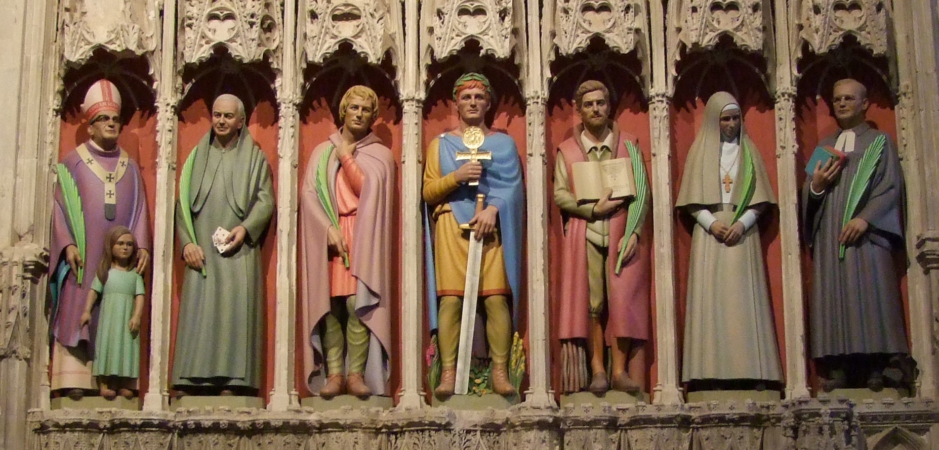 St Albans Hertfordshire Cathedral pulpitum martyrs by Charles Gurry